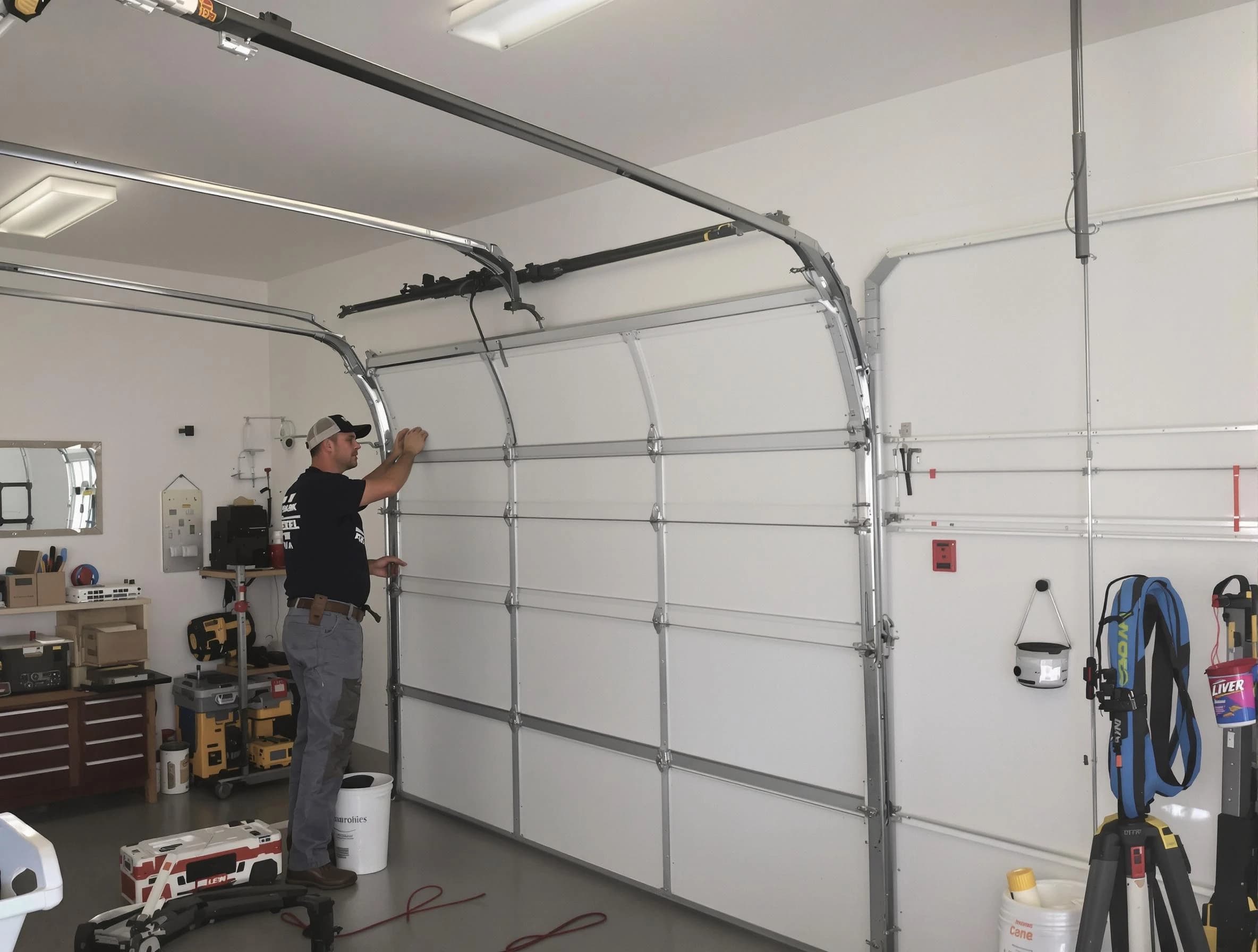 Brentwood Garage Door Repair team installing new garage door in Brentwood